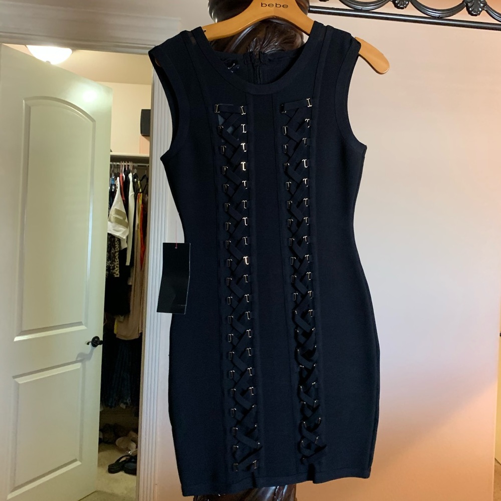 BEBE bandage mini dress